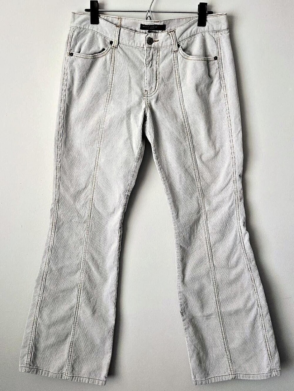 Vintage Y2K Light Grey Low-Mid Rise Corduroy Flare American Eagle Jeans